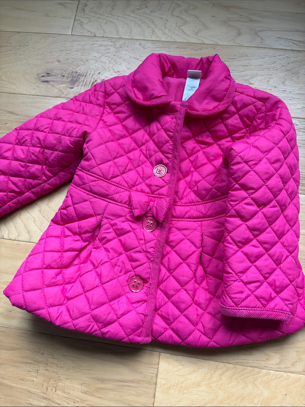 Little Me Quilted Hot Pink Puffer Jacket